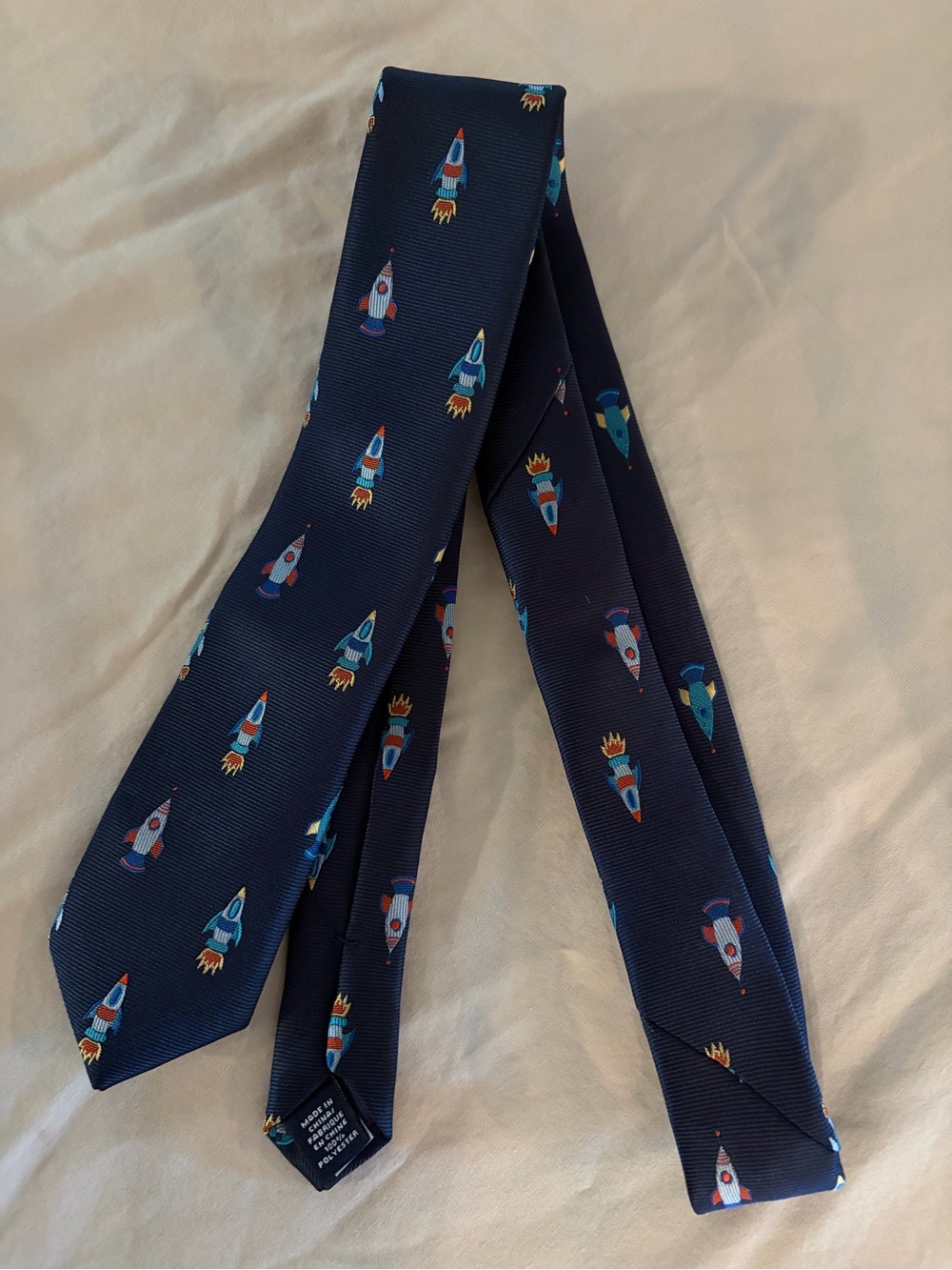 Lands' End Navy Rocket Novelty Tie